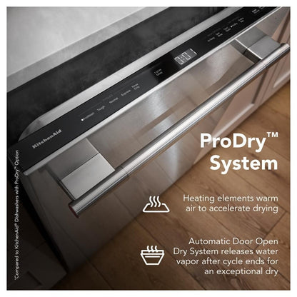 KitchenAid KDTS224SPS Dishwasher, 24 inch Exterior Width, 47 dB Decibel Level, Fully Integrated, Stainless Steel (Interior), 5 Wash Cycles, 13 Capacity (Place Settings), PrintShield Stainless colour