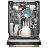 KitchenAid KDTS324SBE Dishwasher, 24 inch Exterior Width, 41 dB Decibel Level, Fully Integrated, Stainless Interior, 5 Wash Cycles, 15 Capacity (Place Settings), 3 Loading Racks, Black Ore colour