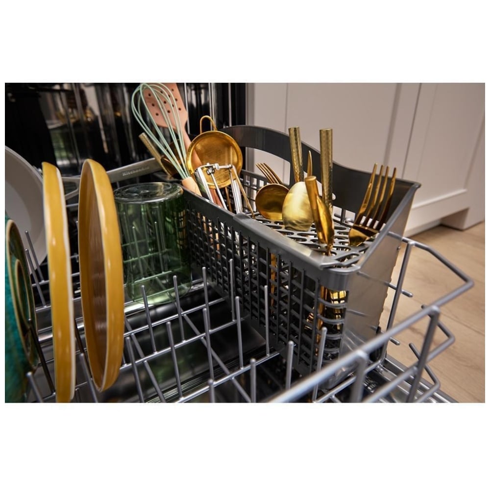 KitchenAid KDTS324SPS Dishwasher, 24 inch Exterior Width, 41 dB Decibel Level, Fully Integrated, Stainless Steel (Interior), 5 Wash Cycles, 15 Capacity (Place Settings), 3 Loading Racks, PrintShield Stainless colour