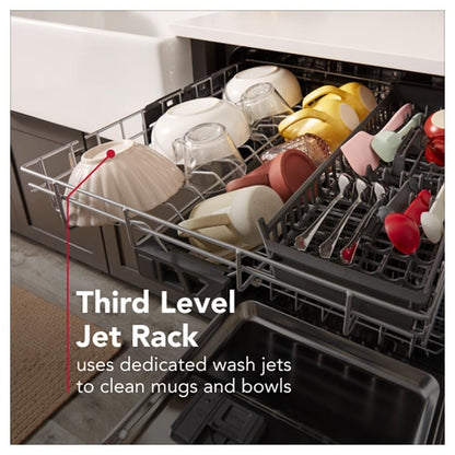 KitchenAid KDTS324SPS Dishwasher, 24 inch Exterior Width, 41 dB Decibel Level, Fully Integrated, Stainless Steel (Interior), 5 Wash Cycles, 15 Capacity (Place Settings), 3 Loading Racks, PrintShield Stainless colour