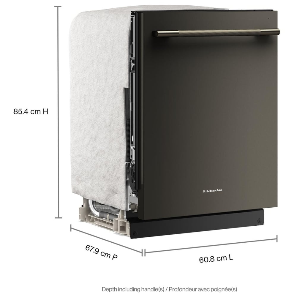 KitchenAid KDTS424SBE Dishwasher | 24" Built-In Dishwasher | 5 Wash Cycles | Stainless Steel Interior | Canada