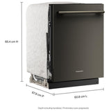 KitchenAid KDTS424SBE Dishwasher, 24 inch Exterior Width, 44 dB Decibel Level, Fully Integrated, Stainless Interior, 5 Wash Cycles, 16 Capacity (Place Settings), 3 Loading Racks, Black Ore colour