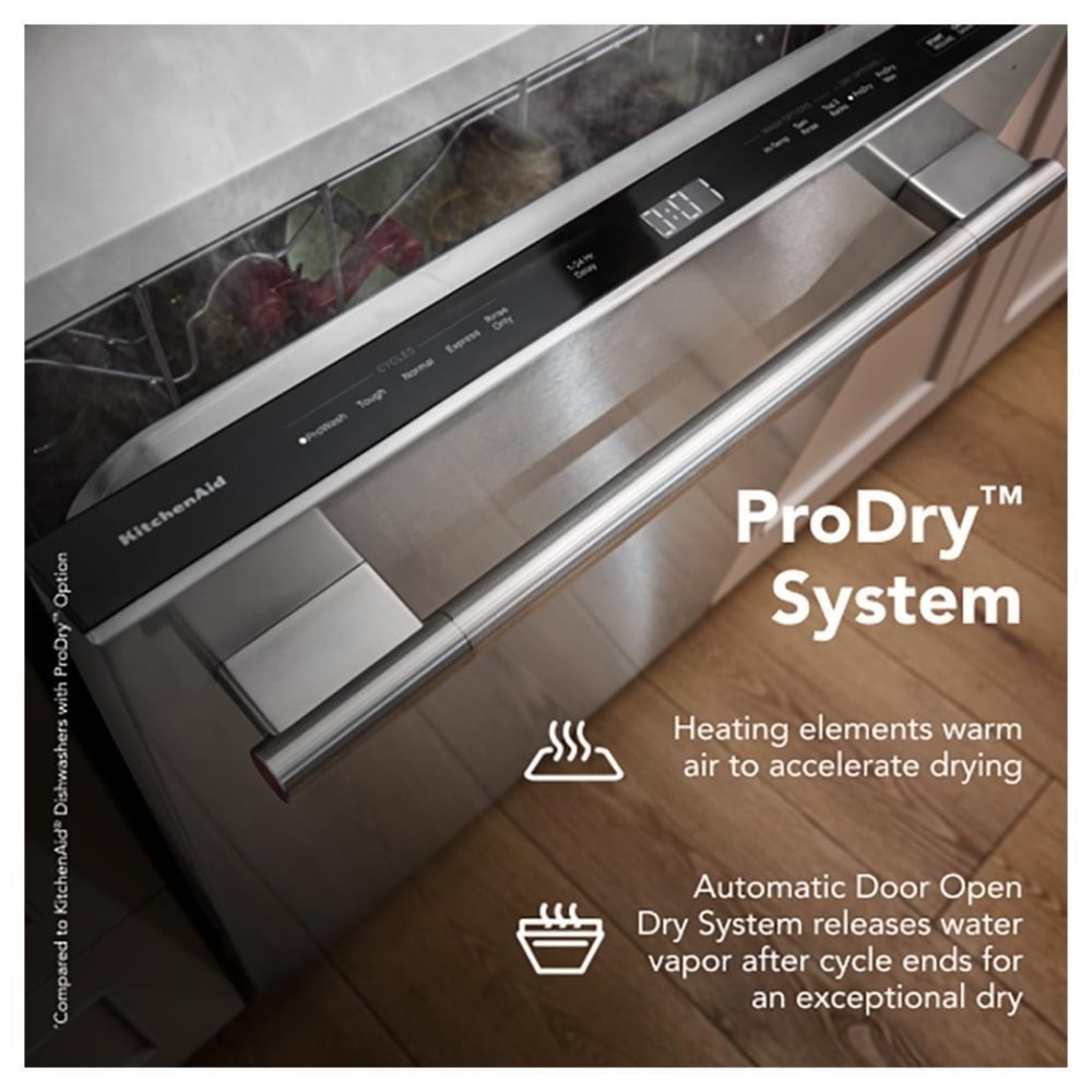 KitchenAid KDTS424SPS Dishwasher, 24 inch Exterior Width, 44 dB Decibel Level, Fully Integrated, Stainless Steel (Interior), 5 Wash Cycles, 16 Capacity (Place Settings), PrintShield Stainless colour