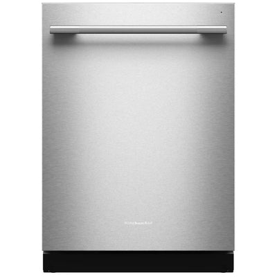 KitchenAid KDTS424SPS 洗碗机，24 英寸外部宽度，44 dB 分贝级别，完全集成，不锈钢（内部），5 种洗涤程序，16 套容量（餐具），PrintShield 不锈钢色