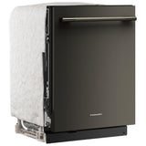 KitchenAid KDTS624SBE Dishwasher, 24 inch Exterior Width, 44 dB Decibel Level, Fully Integrated, Stainless Interior, 5 Wash Cycles, 16 Capacity (Place Settings), 3 Loading Racks, Black Ore colour