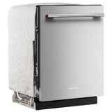 KitchenAid KDTS724SPS Dishwasher, 24 inch Exterior Width, 44 dB Decibel Level, Fully Integrated, Stainless Interior, 5 Wash Cycles, 16 Capacity (Place Settings), 3 Loading Racks, PrintShield Stainless colour