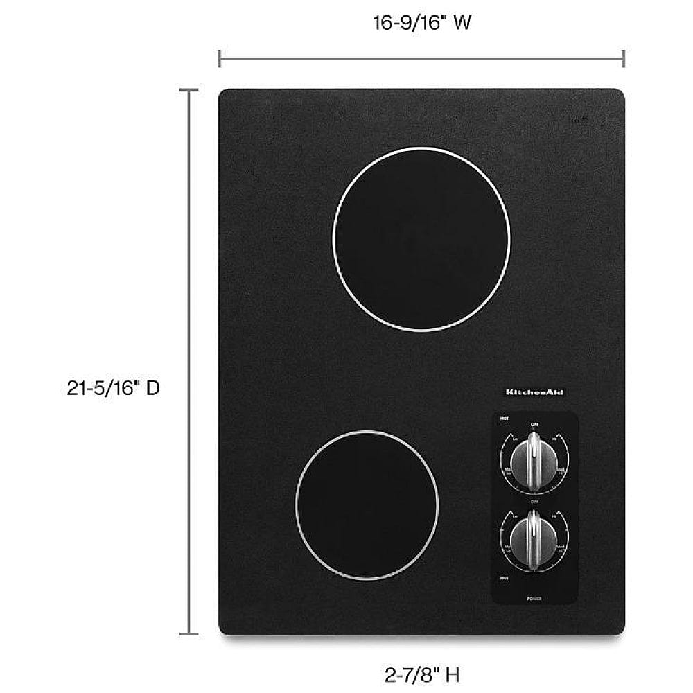 KitchenAid KECC056RBL Electric Cooktop, 15" Black