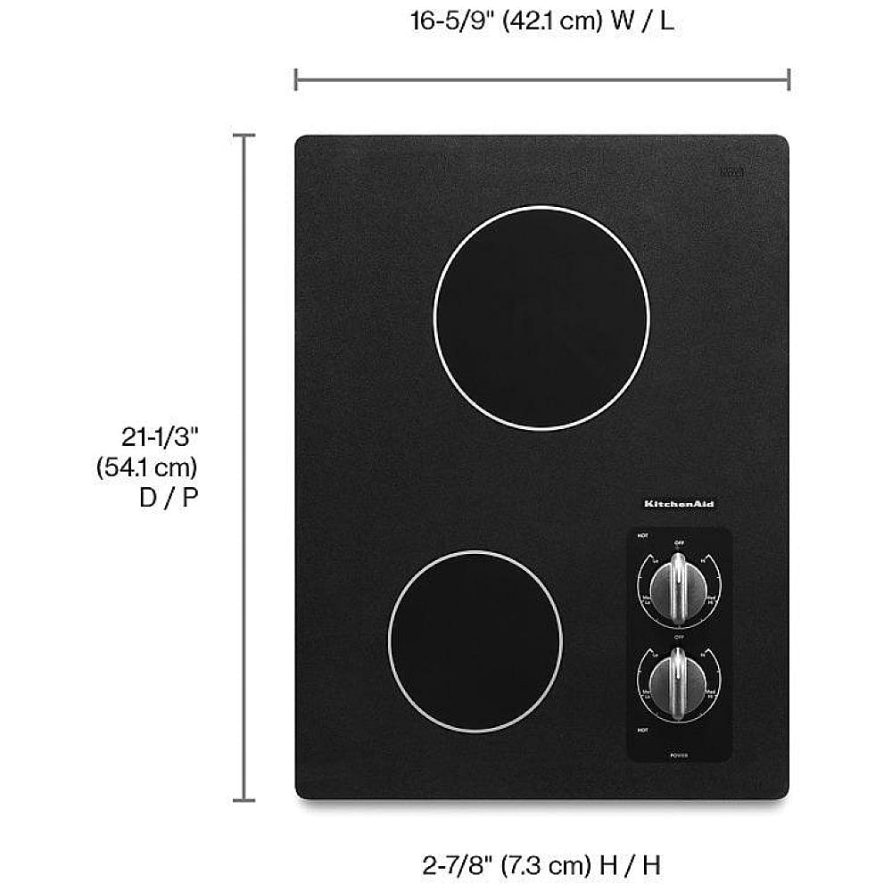 KitchenAid KECC056RBL Electric Cooktop, 15" Black