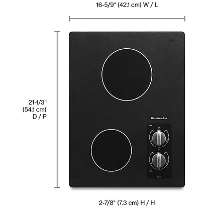 KitchenAid KECC056RBL Electric Cooktop, 15" Black
