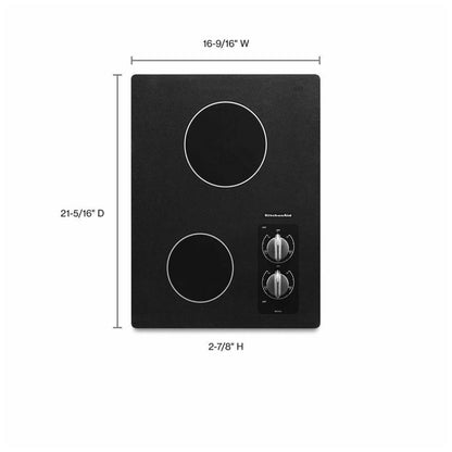 KitchenAid KECC056RBL Electric Cooktop, 15" Black