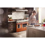KitchenAid KFDC558JBK Dual Fuel Range, 6.3 cu. ft. Capacity, 48 inch Exterior Width, True Convection, 6 Burners, Self Clean, Double Oven, Imperial Black colour