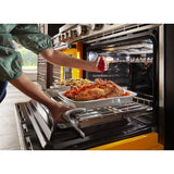 KitchenAid KFDC558JBK Dual Fuel Range, 6.3 cu. ft. Capacity, 48 inch Exterior Width, True Convection, 6 Burners, Self Clean, Double Oven, Imperial Black colour