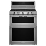 KitchenAid KFDD500ESS Dual Fuel Range, 6.7 cu. ft. Capacity, 30 inch Exterior Width, True Convection, 5 Burners, Self Clean, Double Oven, Stainless Steel colour