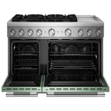 KitchenAid KFDD948SDC Dual Fuel Range, 6.3 cu. ft. Capacity, 48 inch Exterior Width, True Convection, 6 Burners, Air Fry, Self Clean, Double Oven, Cardamom colour