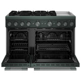 KitchenAid KFDD948SJP Dual Fuel Range, 6.3 cu. ft. Capacity, 48 inch Exterior Width, True Convection, 6 Burners, Air Fry, Self Clean, Double Oven, Juniper colour