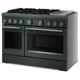 KitchenAid KFDD948SJP Dual Fuel Range, 6.3 cu. ft. Capacity, 48 inch Exterior Width, True Convection, 6 Burners, Air Fry, Self Clean, Double Oven, Juniper colour