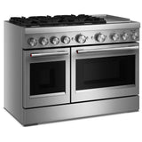 KitchenAid KFDD948SSS Dual Fuel Range, 6.3 cu. ft. Capacity, 48 inch Exterior Width, True Convection, 6 Burners, Air Fry, Self Clean, Double Oven, Stainless Steel colour