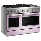 KitchenAid KFDD948SWF Dual Fuel Range, 6.3 cu. ft. Capacity, 48 inch Exterior Width, True Convection, 6 Burners, Air Fry, Self Clean, Double Oven, Wildflower colour