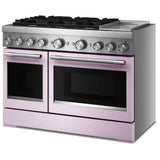KitchenAid KFDD948SWF Dual Fuel Range, 6.3 cu. ft. Capacity, 48 inch Exterior Width, True Convection, 6 Burners, Air Fry, Self Clean, Double Oven, Wildflower colour