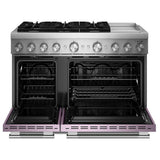 KitchenAid KFDD948SWF Dual Fuel Range, 6.3 cu. ft. Capacity, 48 inch Exterior Width, True Convection, 6 Burners, Air Fry, Self Clean, Double Oven, Wildflower colour