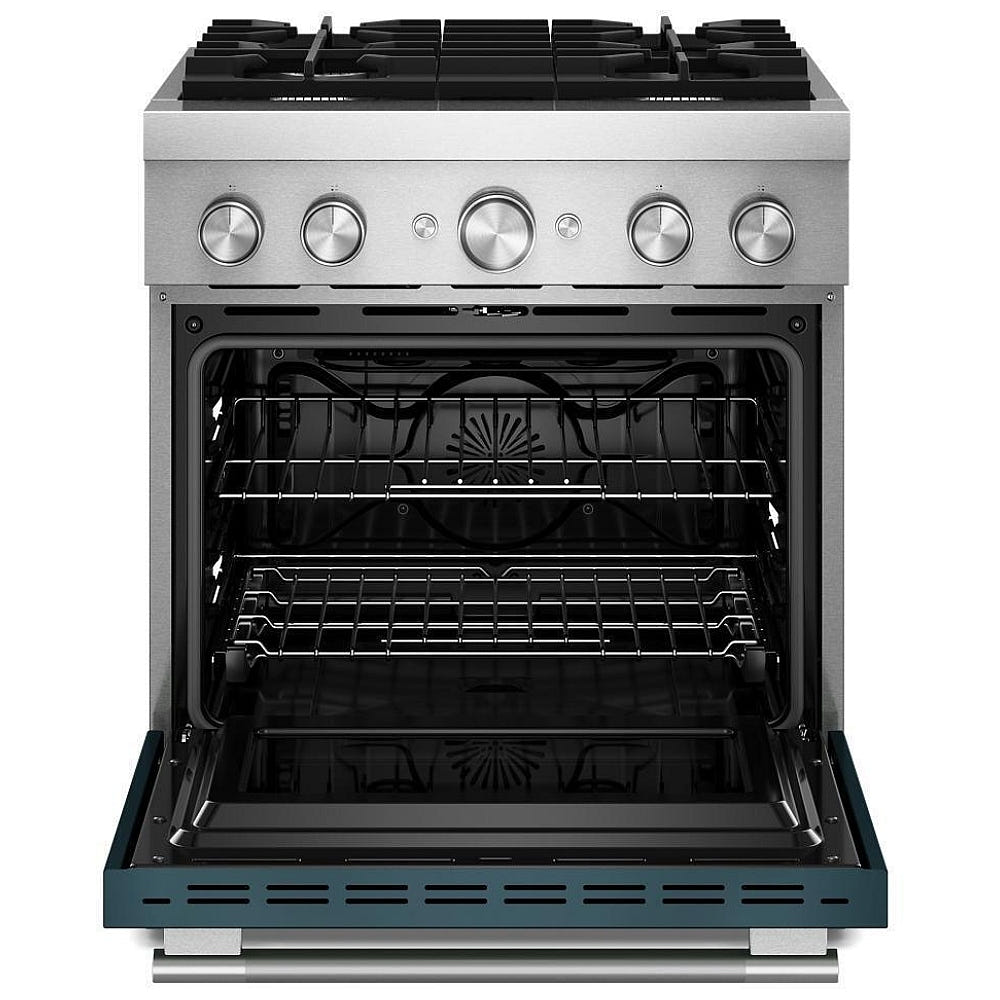 KitchenAid KFDS930SAG Dual Fuel Range, 4.1 cu. ft. Capacity, 30 inch Exterior Width, True Convection, 4 Burners, Air Fry, Self Clean, Agave colour, Even-Heat™, Flame-Sensing™ Reignition
