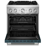 KitchenAid KFDS930SAG Dual Fuel Range, 4.1 cu. ft. Capacity, 30 inch Exterior Width, True Convection, 4 Burners, Air Fry, Self Clean, Agave colour