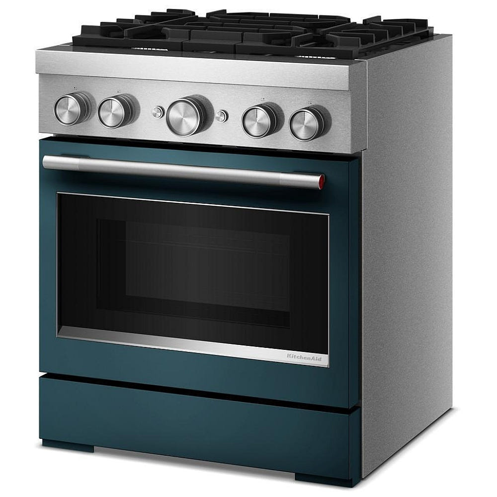 KitchenAid KFDS930SAG Dual Fuel Range, 4.1 cu. ft. Capacity, 30 inch Exterior Width, True Convection, 4 Burners, Air Fry, Self Clean, Agave colour, Even-Heat™, Flame-Sensing™ Reignition