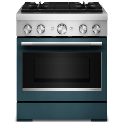 KitchenAid KFDS930SAG Dual Fuel Range, 4.1 cu. ft. Capacity, 30 inch Exterior Width, True Convection, 4 Burners, Air Fry, Self Clean, Agave colour, Even-Heat™, Flame-Sensing™ Reignition