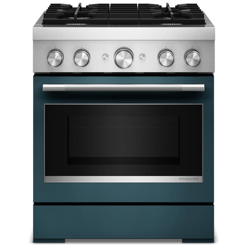 KitchenAid KFDS930SAG Dual Fuel Range, 4.1 cu. ft. Capacity, 30 inch Exterior Width, True Convection, 4 Burners, Air Fry, Self Clean, Agave colour