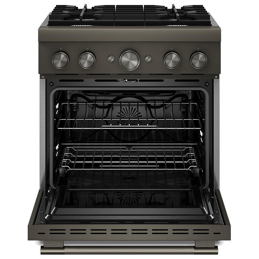 KitchenAid KFDS930SBE Dual Fuel Range, 4.1 cu. ft. Capacity, 30 inch Exterior Width, True Convection, 4 Burners, Air Fry, Self Clean