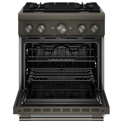 KitchenAid KFDS930SBE Dual Fuel Range, 4.1 cu. ft. Capacity, 30 inch Exterior Width, True Convection, 4 Burners, Air Fry, Self Clean