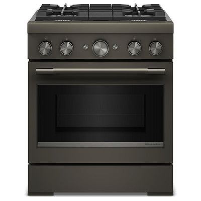 KitchenAid KFDS930SBE Dual Fuel Range, 4.1 cu. ft. Capacity, 30 inch Exterior Width, True Convection, 4 Burners, Air Fry, Self Clean