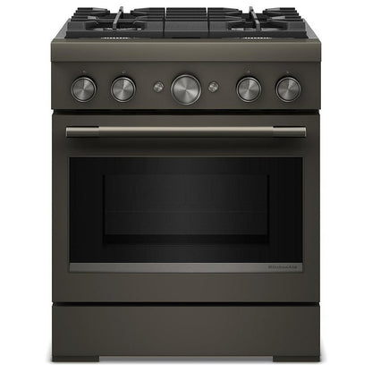 KitchenAid KFDS930SBE Dual Fuel Range, 4.1 cu. ft. Capacity, 30 inch Exterior Width, True Convection, 4 Burners, Air Fry, Self Clean