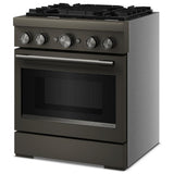 KitchenAid KFDS930SBE Dual Fuel Range, 4.1 cu. ft. Capacity, 30 inch Exterior Width, True Convection, 4 Burners, Air Fry, Self Clean, Black Ore colour