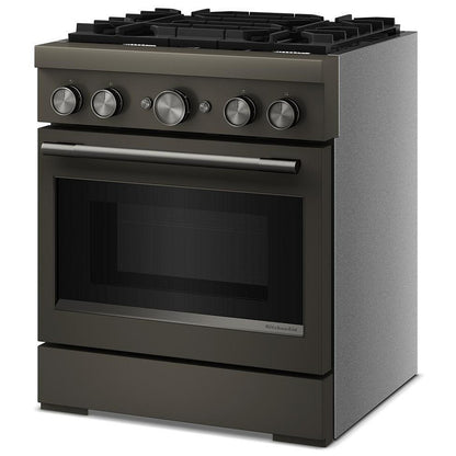 KitchenAid KFDS930SBE Dual Fuel Range, 4.1 cu. ft. Capacity, 30 inch Exterior Width, True Convection, 4 Burners, Air Fry, Self Clean