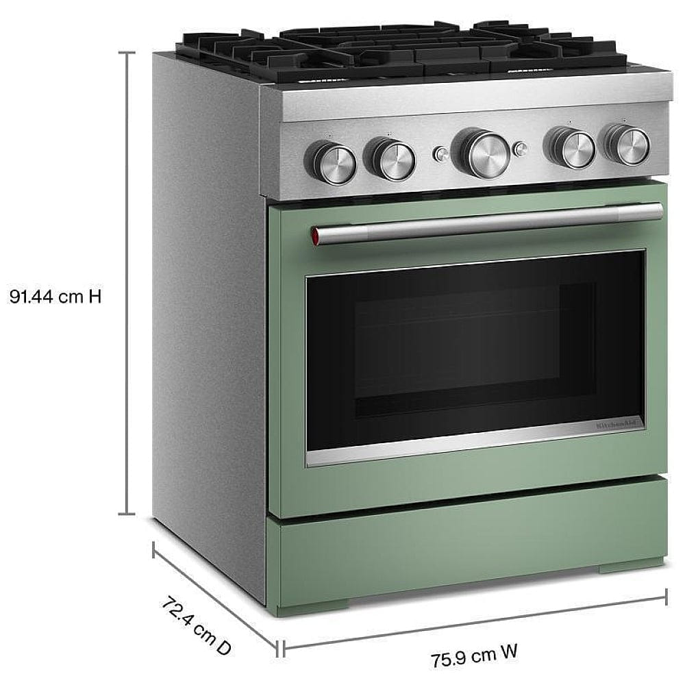 KitchenAid KFDS930SDC Dual Fuel Range, 4.1 cu. ft. Capacity, 30 inch Exterior Width, True Convection, 4 Burners, Air Fry, Self Clean