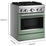 KitchenAid KFDS930SDC Dual Fuel Range, 4.1 cu. ft. Capacity, 30 inch Exterior Width, True Convection, 4 Burners, Air Fry, Self Clean, Cardamom colour