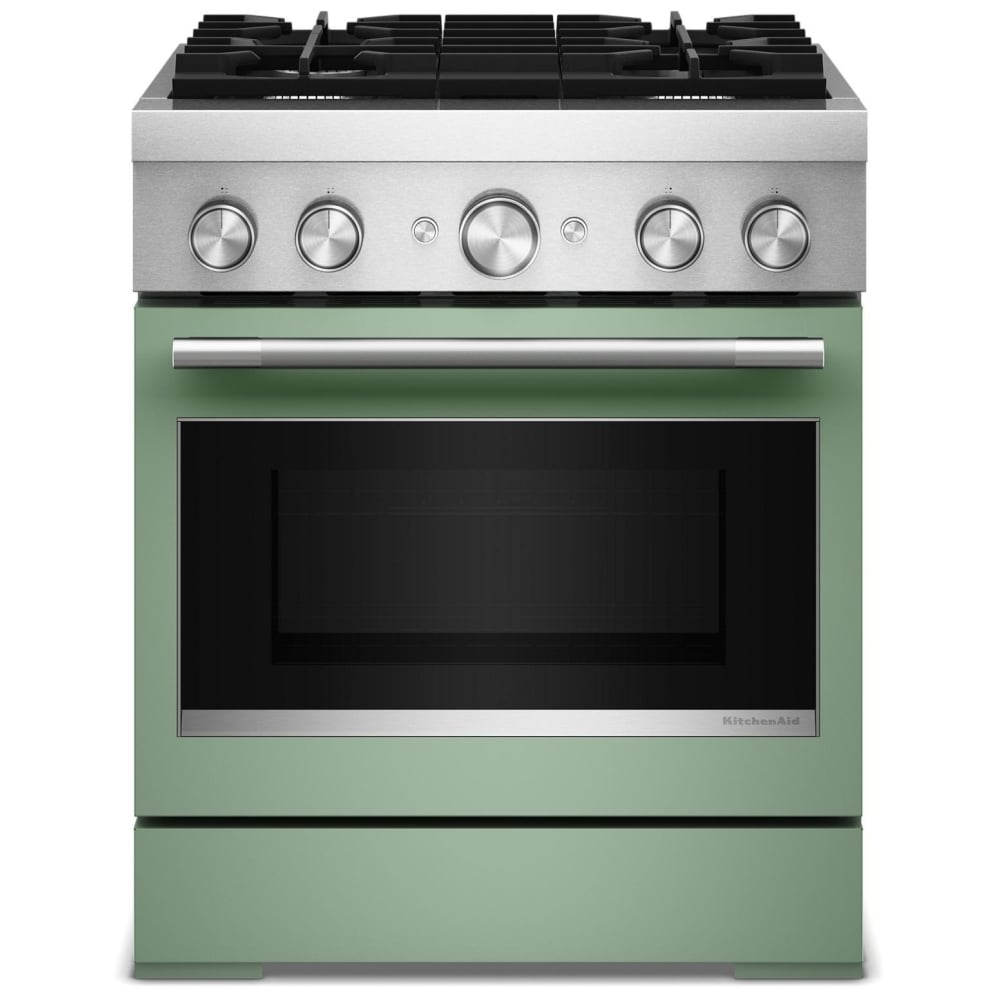 KitchenAid KFDS930SDC Dual Fuel Range, 4.1 cu. ft. Capacity, 30 inch Exterior Width, True Convection, 4 Burners, Air Fry, Self Clean, Cardamom colour