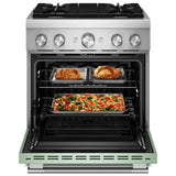 KitchenAid KFDS930SDC Dual Fuel Range, 4.1 cu. ft. Capacity, 30 inch Exterior Width, True Convection, 4 Burners, Air Fry, Self Clean, Cardamom colour