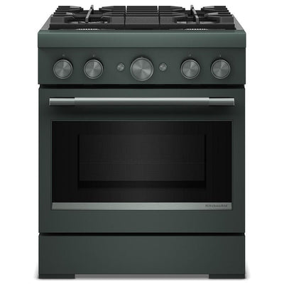 KitchenAid KFDS930SJP Dual Fuel Range, 4.1 cu. ft. Capacity, 30 inch Exterior Width, True Convection, 4 Burners, Air Fry, Self Clean, Juniper colour, Even-Heat™, Flame-Sensing™ Reignition
