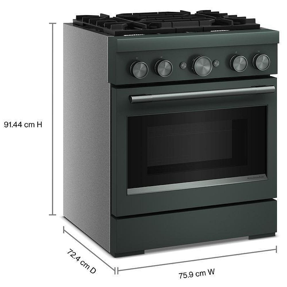 KitchenAid KFDS930SJP Dual Fuel Range, 4.1 cu. ft. Capacity, 30 inch Exterior Width, True Convection, 4 Burners, Air Fry, Self Clean, Juniper colour, Even-Heat™, Flame-Sensing™ Reignition