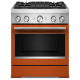 KitchenAid KFDS930SSC Dual Fuel Range, 4.1 cu. ft. Capacity, 30 inch Exterior Width, True Convection, 4 Burners, Air Fry, Self Clean, Scorched Orange colour