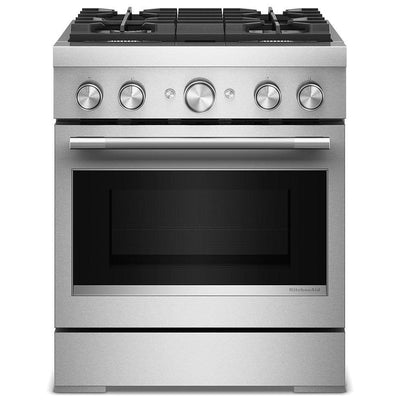 KitchenAid KFDS930SSS Dual Fuel Range, 4.1 cu. ft. Capacity, 30 inch Exterior Width, True Convection, 4 Burners, Air Fry, Self Clean, Stainless Steel colour, Even-Heat™, Flame-Sensing™ Reignition, SatinGlide™ Rack
