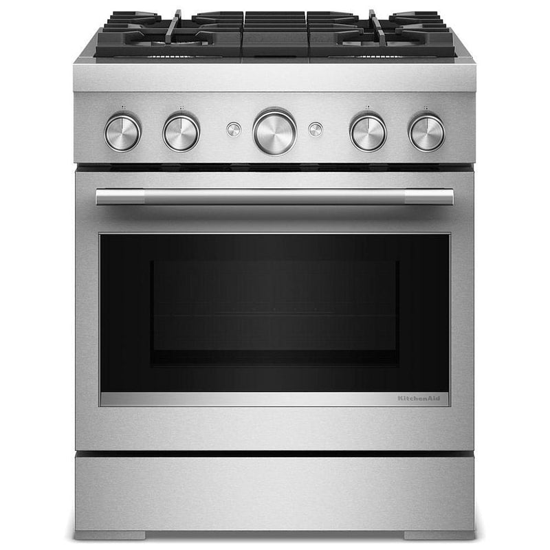 KitchenAid KFDS930SSS Dual Fuel Range, 4.1 cu. ft. Capacity, 30 inch Exterior Width, True Convection, 4 Burners, Air Fry, Self Clean, Stainless Steel colour