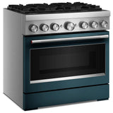 KitchenAid KFDS936SAG Dual Fuel Range, 5.1 cu. ft. Capacity, 36 inch Exterior Width, True Convection, 6 Burners, Air Fry, Self Clean, Agave colour