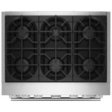 KitchenAid KFDS936SAG Dual Fuel Range, 5.1 cu. ft. Capacity, 36 inch Exterior Width, True Convection, 6 Burners, Air Fry, Self Clean, Agave colour