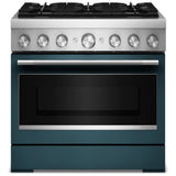 KitchenAid KFDS936SAG Dual Fuel Range, 5.1 cu. ft. Capacity, 36 inch Exterior Width, True Convection, 6 Burners, Air Fry, Self Clean, Agave colour