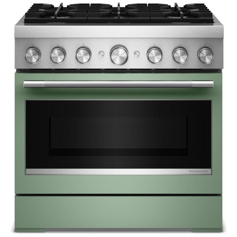 KitchenAid KFDS936SDC Dual Fuel Range, 5.1 cu. ft. Capacity, 36 inch Exterior Width, True Convection, 6 Burners, Air Fry, Self Clean, Cardamom colour