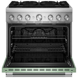 KitchenAid KFDS936SDC Dual Fuel Range, 5.1 cu. ft. Capacity, 36 inch Exterior Width, True Convection, 6 Burners, Air Fry, Self Clean, Cardamom colour