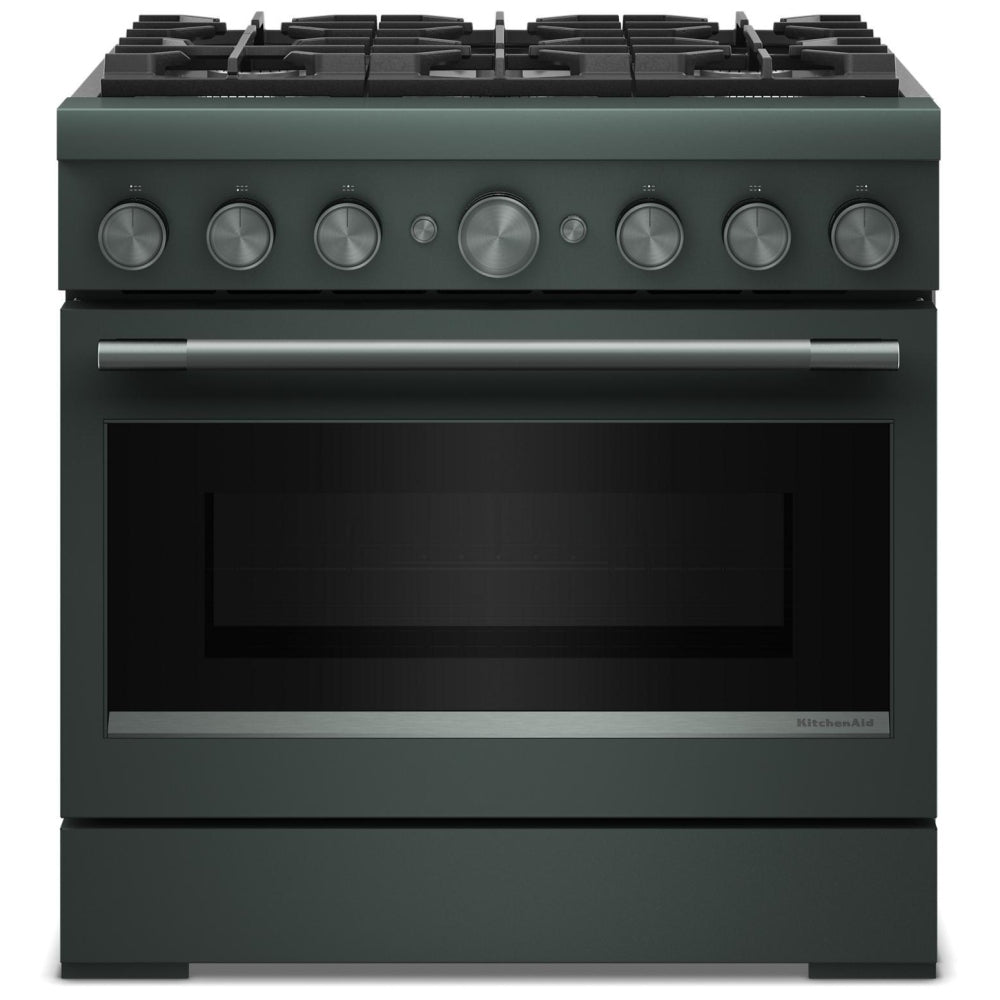 KitchenAid KFDS936SJP Dual Fuel Range, 5.1 cu. ft. Capacity, 36 inch Exterior Width, True Convection, 6 Burners, Air Fry, Self Clean, Juniper colour